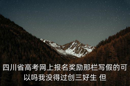 四川省高考網(wǎng)上報名獎勵那欄寫假的可以嗎我沒得過創(chuàng)三好生 但