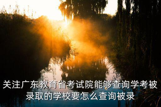 學考查詢，關注廣東教育省考試院能夠查詢學考被錄取的學校要怎么查詢被錄