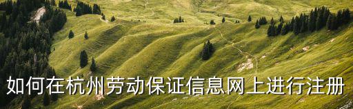 如何在杭州勞動保證信息網上進行注冊