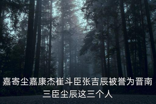 嘉寄塵嘉康杰崔斗臣張吉辰被譽(yù)為晉南三臣塵辰這三個人
