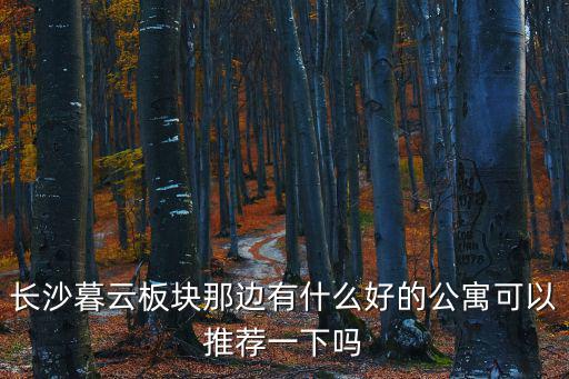 長沙暮云板塊那邊有什么好的公寓可以推薦一下嗎