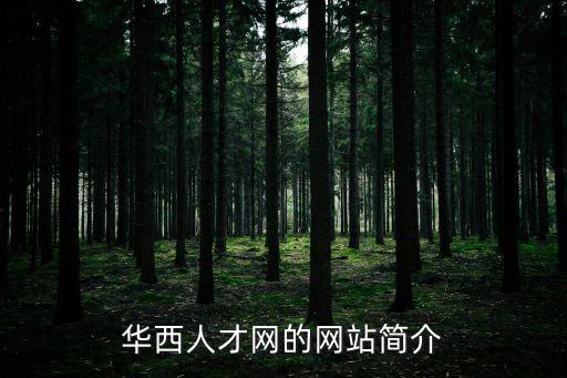 華西人才網的網站簡介
