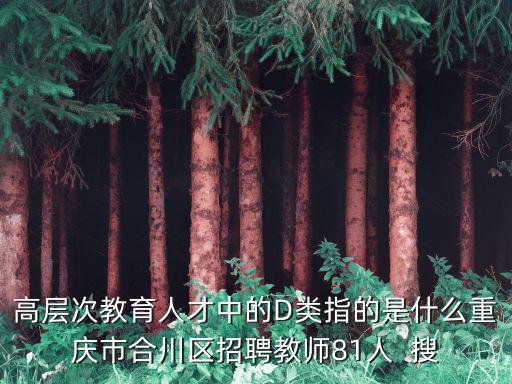 高層次教育人才中的D類指的是什么重慶市合川區(qū)招聘教師81人  搜