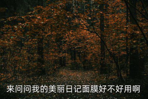 我的美麗日記面膜，來(lái)問問我的美麗日記面膜好不好用啊