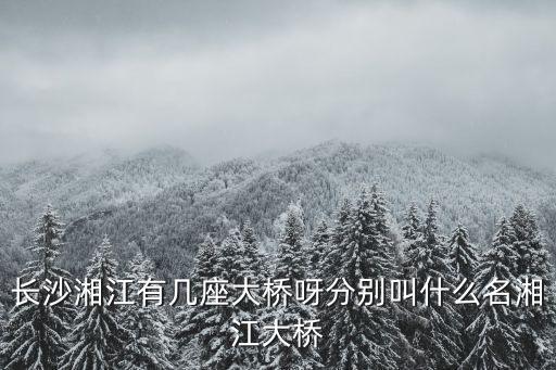 長(zhǎng)沙湘江有幾座大橋呀分別叫什么名湘江大橋