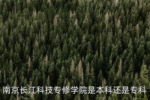 南京長江科技專修學院是本科還是專科