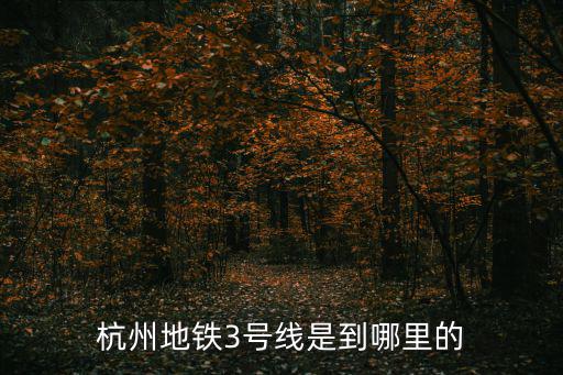 杭州地鐵3號線是到哪里的