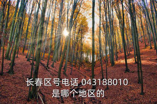 長春區(qū)號電話 043188010 是哪個(gè)地區(qū)的