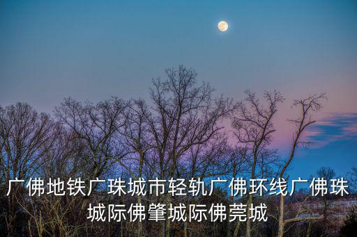 廣佛地鐵廣珠城市輕軌廣佛環線廣佛珠城際佛肇城際佛莞城