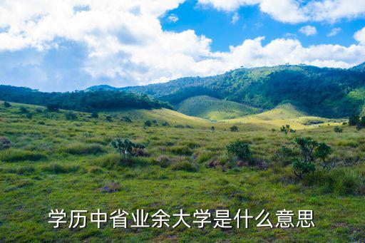 學歷中省業余大學是什么意思