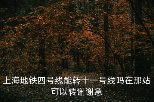 上海地鐵四號線能轉十一號線嗎在那站可以轉謝謝急