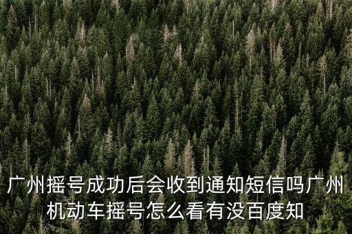 廣州搖號成功后會收到通知短信嗎廣州機動車搖號怎么看有沒百度知
