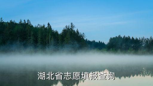 湖北省志愿填報查詢