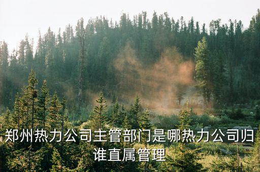 鄭州市熱力總公司，鄭州熱力公司主管部門是哪熱力公司歸誰直屬管理
