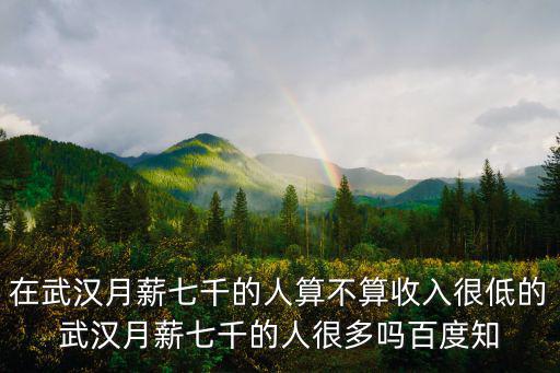 在武漢月薪七千的人算不算收入很低的武漢月薪七千的人很多嗎百度知