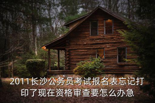 2011長沙公務員考試報名表忘記打印了現在資格審查要怎么辦急