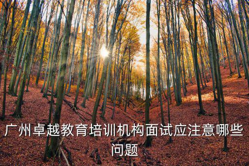 卓越教育培訓機構，廣州卓越教育培訓機構面試應注意哪些問題