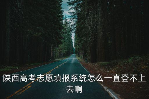 陜西高考志愿填報系統(tǒng)怎么一直登不上去啊