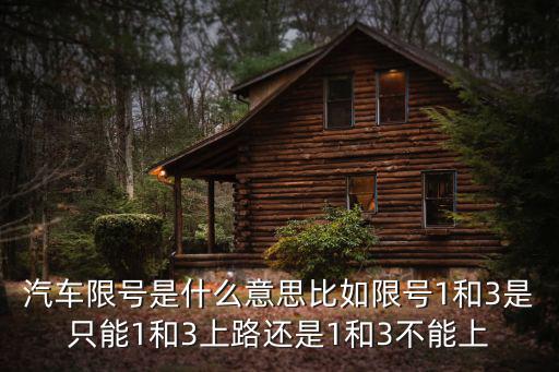 汽車限號是什么意思比如限號1和3是只能1和3上路還是1和3不能上