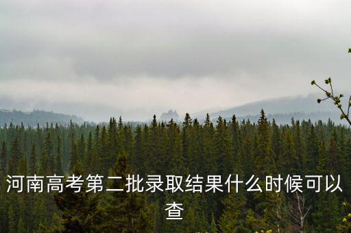 河南高考第二批錄取結果什么時候可以查