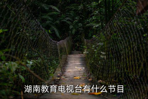 湖南教育電視臺有什么節目