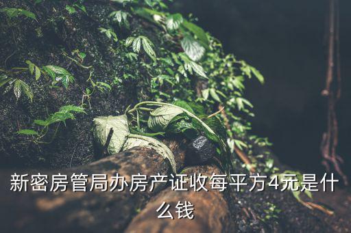 新密房管局辦房產證收每平方4元是什么錢