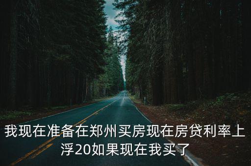 我現在準備在鄭州買房現在房貸利率上浮20如果現在我買了