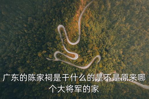 廣東的陳家祠是干什么的是不是原來(lái)哪個(gè)大將軍的家