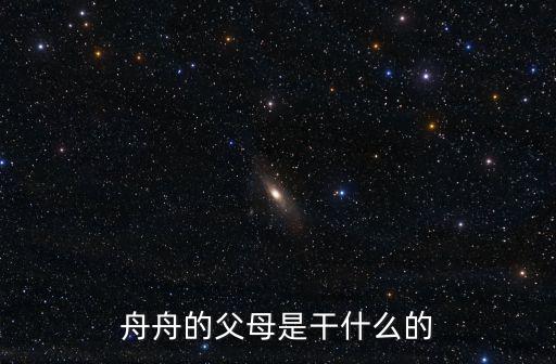 舟舟的父母是干什么的
