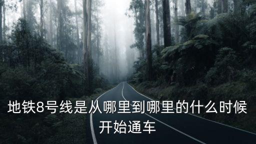 地鐵8號線是從哪里到哪里的什么時候開始通車