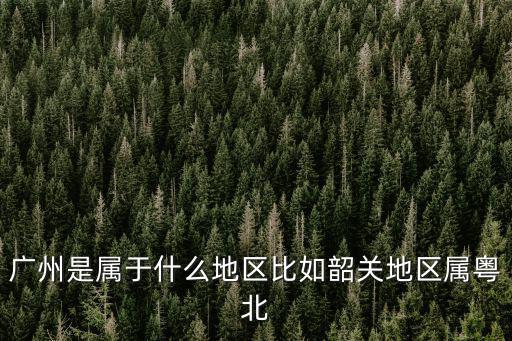 廣州是屬于什么地區比如韶關地區屬粵北