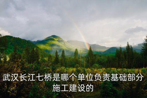 武漢長江七橋是哪個單位負責基礎部分施工建設的