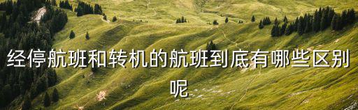 經停航班和轉機的航班到底有哪些區別呢