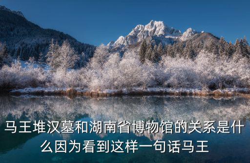馬王堆漢墓和湖南省博物館的關(guān)系是什么因?yàn)榭吹竭@樣一句話馬王