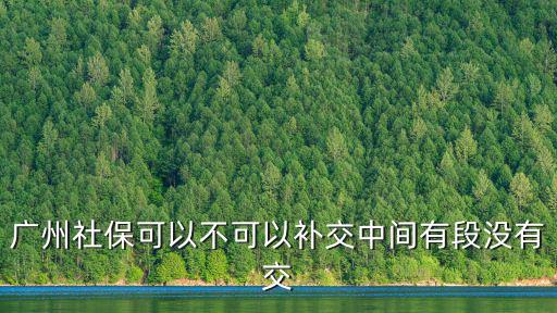廣州社保可以不可以補交中間有段沒有交