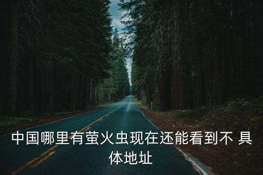 中國哪里有螢火蟲現在還能看到不 具體地址