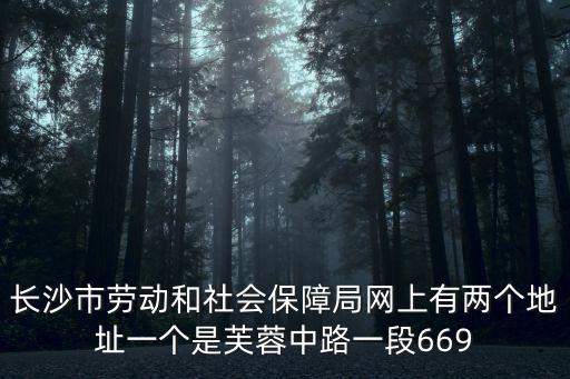 長沙市勞動和社會保障局網(wǎng)上有兩個地址一個是芙蓉中路一段669