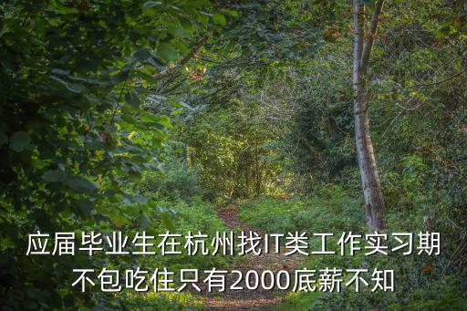 應屆畢業生在杭州找IT類工作實習期不包吃住只有2000底薪不知