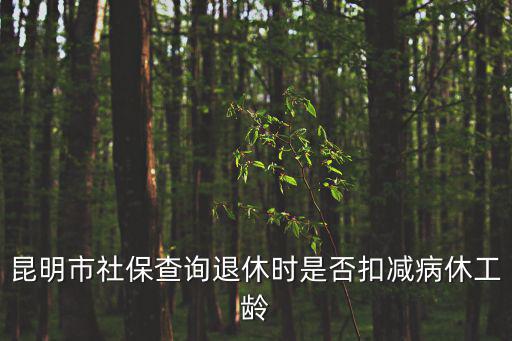 昆明市社保查詢退休時是否扣減病休工齡