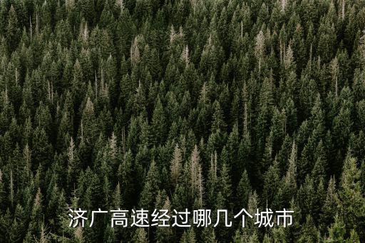 濟廣高速，濟廣高速經過哪幾個城市