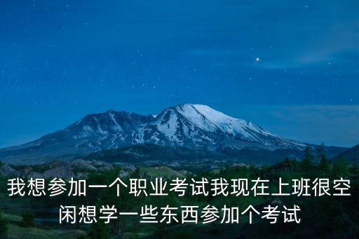 我想參加一個職業考試我現在上班很空閑想學一些東西參加個考試