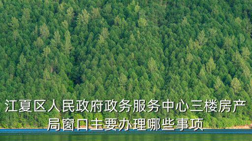 江夏區人民政府政務服務中心三樓房產局窗口主要辦理哪些事項