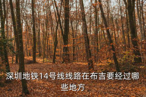 地鐵14號線，深圳地鐵14號線線路在布吉要經(jīng)過哪些地方