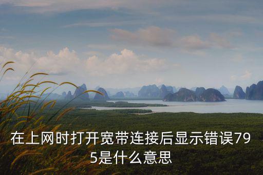 在上網(wǎng)時(shí)打開(kāi)寬帶連接后顯示錯(cuò)誤795是什么意思