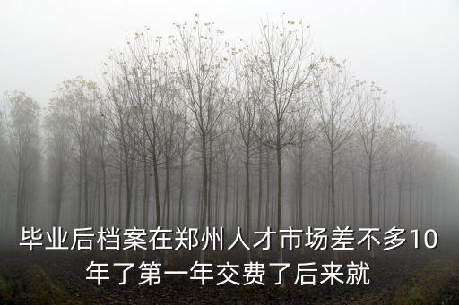 智匯鄭州人才政策，畢業(yè)后檔案在鄭州人才市場差不多10年了第一年交費了后來就