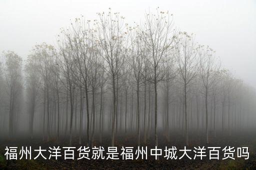 大洋百貨，福州大洋百貨就是福州中城大洋百貨嗎