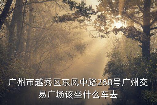 廣州市越秀區東風中路268號廣州交易廣場該坐什么車去