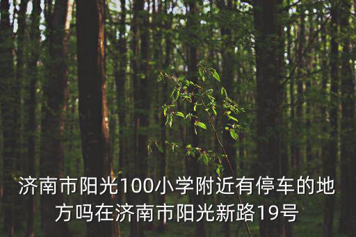 濟南市陽光100小學附近有停車的地方嗎在濟南市陽光新路19號