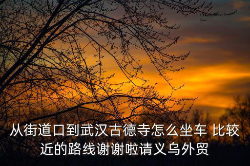 武漢古德寺，從街道口到武漢古德寺怎么坐車 比較近的路線謝謝啦請義烏外貿