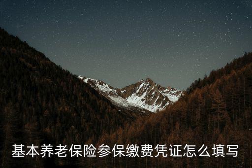 基本養(yǎng)老保險參保繳費憑證怎么填寫